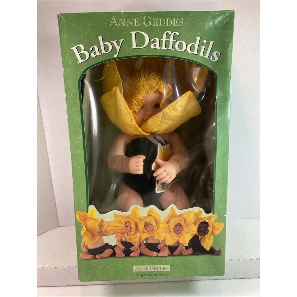 Anne Geddes Baby Daffodils Plastic 14" Baby Doll 1999 ~‎ 18+ Months Rare Vintage